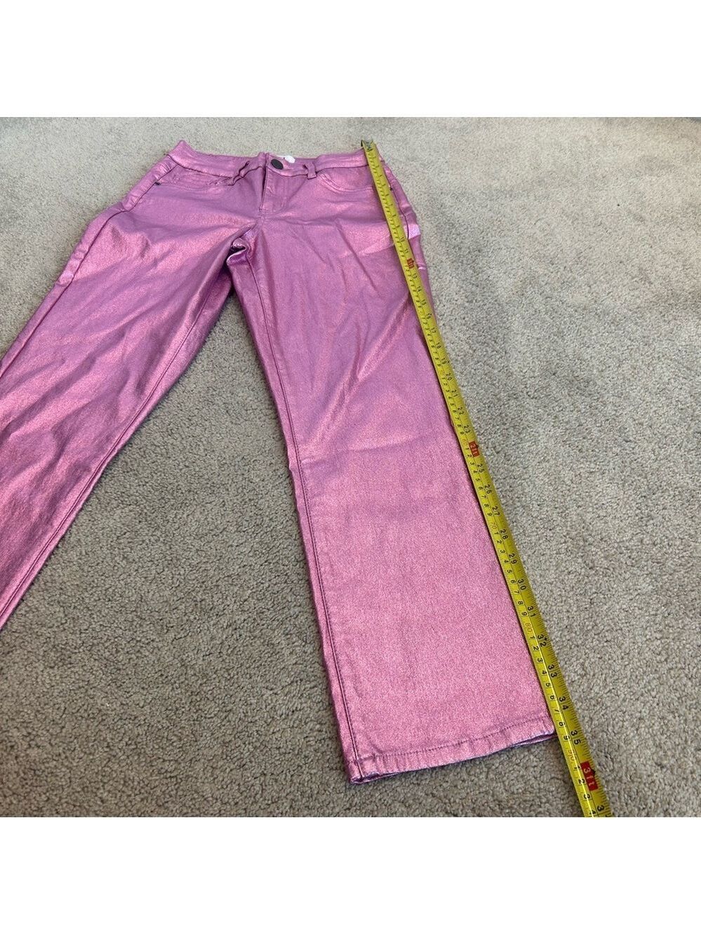 Royalty For Me RFM pink metallic foil stretchy slim fit jeans pants Sz NWT - Picture 12 of 14